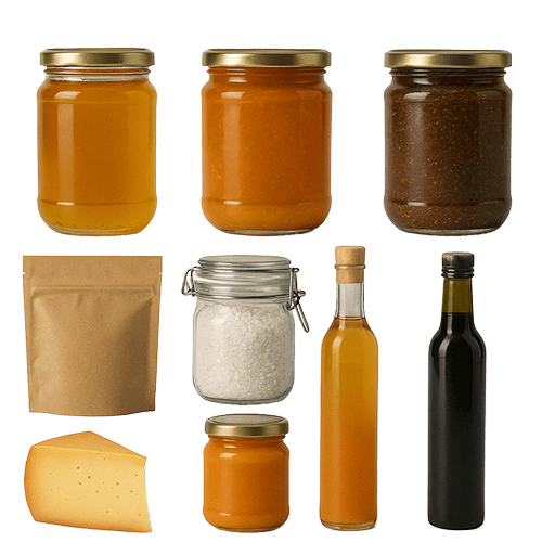 Collage von regionalen Produkten