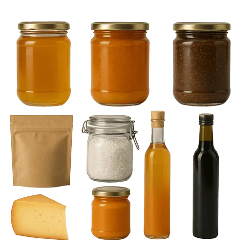 Collage von regionalen Produkten